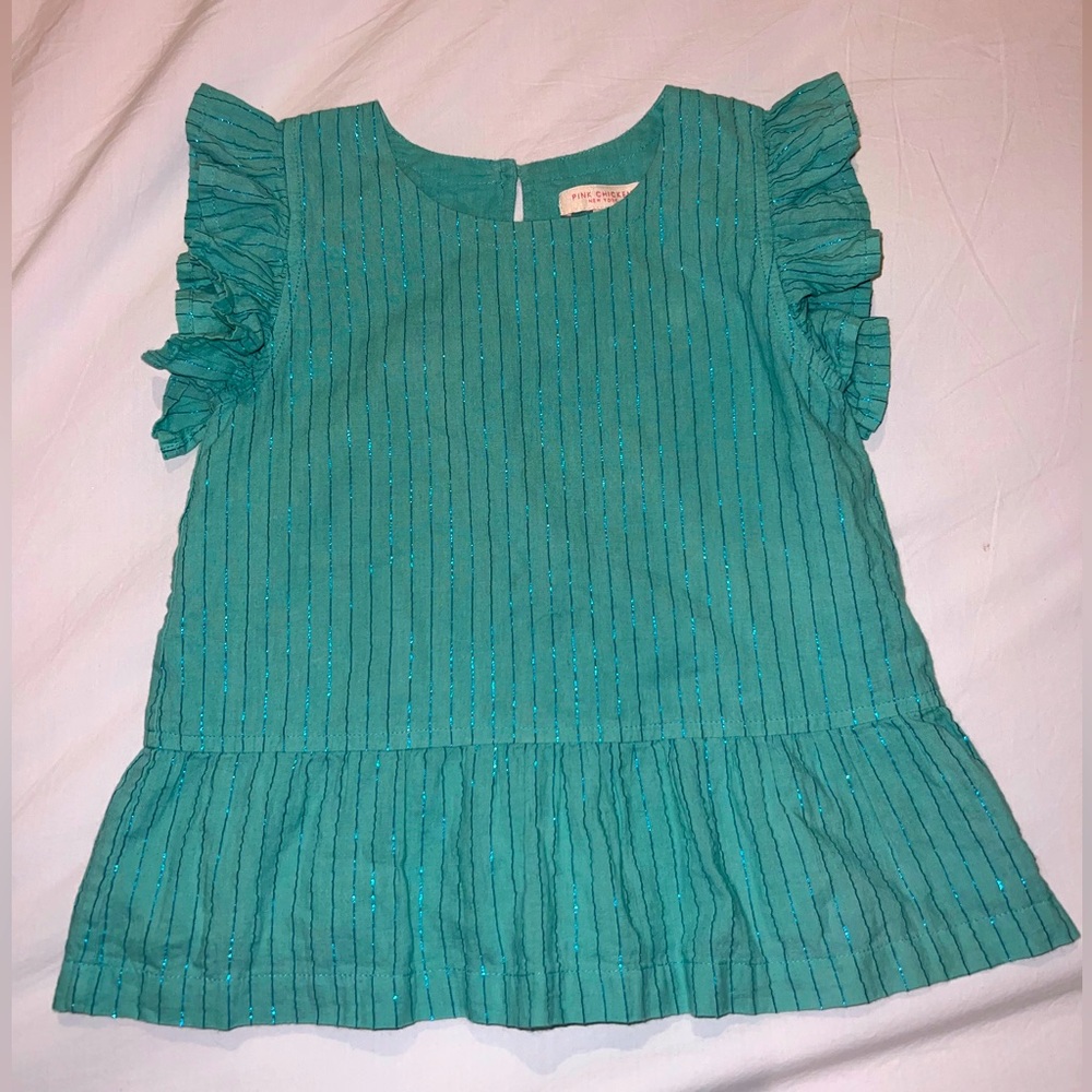 Girls' Kit Cotton-Blend Metallic-Stripe Top - Big Kid